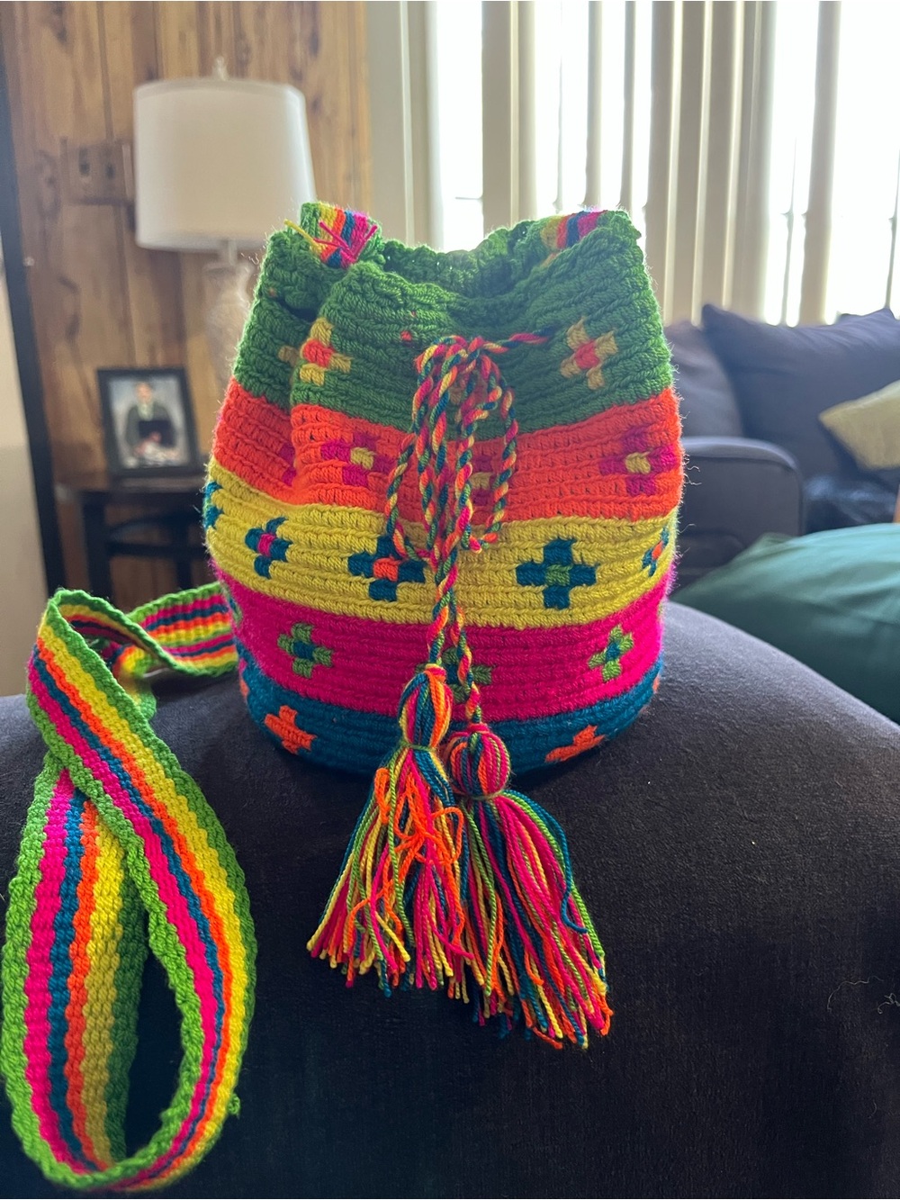 Handwoven Multicolor Mini Bucket Crossbody Bag